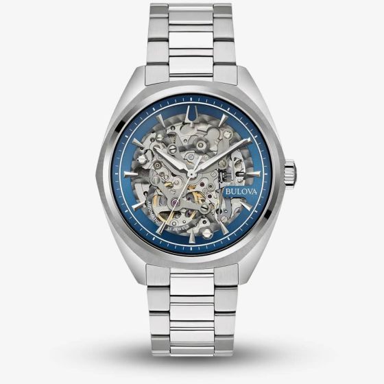 Bulova Surveyor Blue Skeleton Watch 96A292