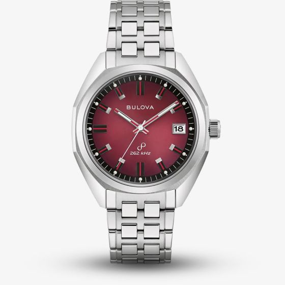 Bulova Mens Jet Star Red Dial Bracelet Watch 96B401