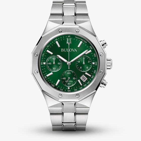 Bulova Mens Classic Green Dial Chronograph Watch 96B409