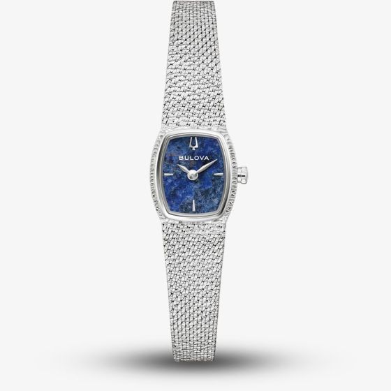 Bulova Ladies Goddess Of Time Stainless Steel Blue Sodalite Dial Watch 96L343