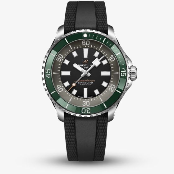 Breitling Mens Limited Edition Superocean Automatic 44 Black Rubber Strap Watch A173762B1B2S1