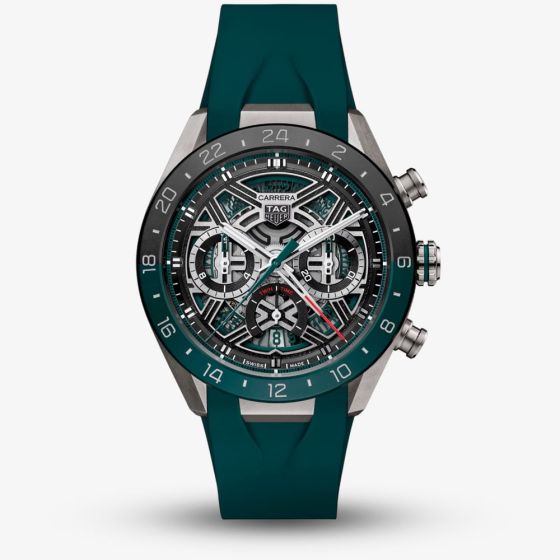 TAG Heuer Mens Carrera Chronograph Extreme Sport Twin Time Green Watch CBU2084.FT6297