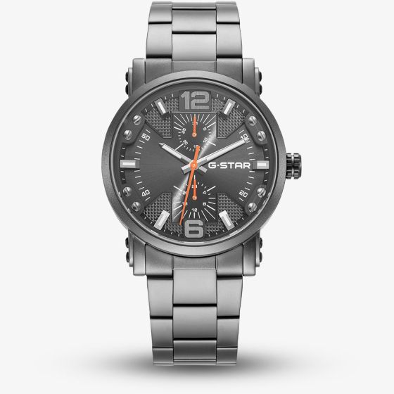 G-STAR Mens Rovic Black Dial Grey Bracelet Watch GSW.509.07