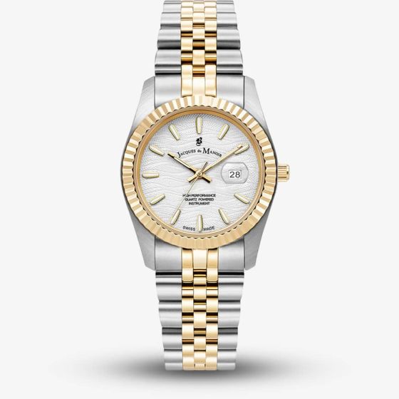 Jacques du Manoir Ladies Inspiration Passion Grey Dial Two Tone Stainless Steel Bracelet Watch JWL01801