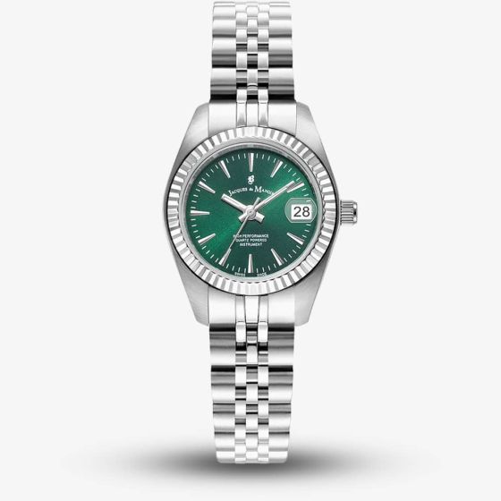 Jacques du Manoir Ladies Inspiration Classic Green Dial Stainless Steel Bracelet Watch JWL02103
