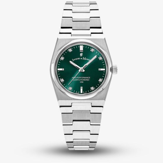 Jacques du Manoir Ladies Horizon Green Dial Stainless Steel Bracelet Watch JWL03603