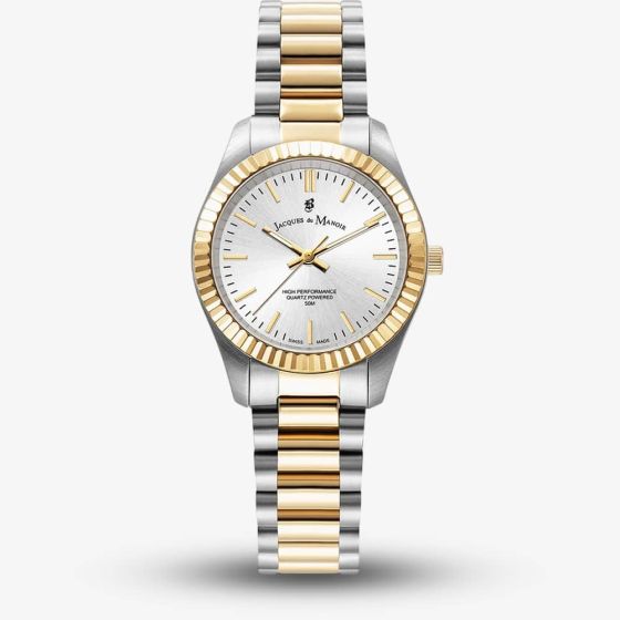 Jacques du Manoir Ladies Inspiration Prime Silver Dial Gold Tone Stainless Steel Bracelet Watch JWL03905