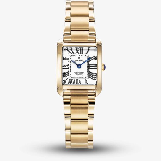 Jacques du Manoir Ladies Emily White Dial Gold Tone Bracelet Watch JWL04402