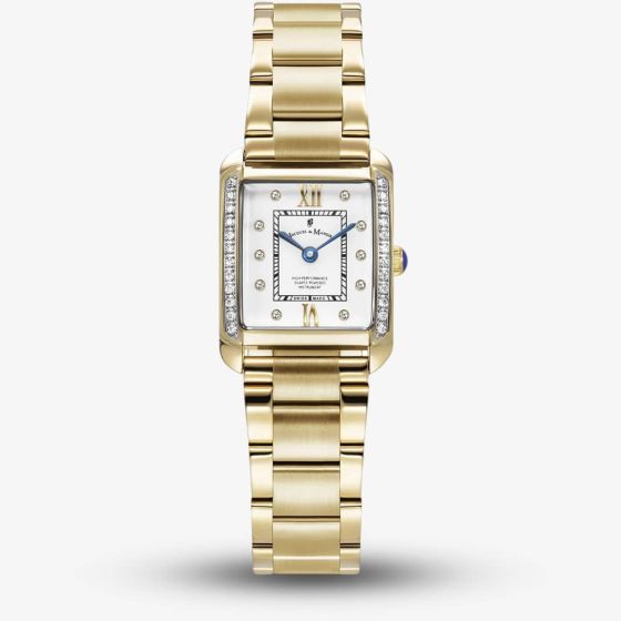Jacques du Manoir Ladies Emily White Dial Gold Tone Bracelet Watch JWL05502
