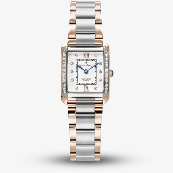 Jacques du Manoir Ladies Emily White Dial Rose Gold Two Tone Bracelet Watch JWL05504
