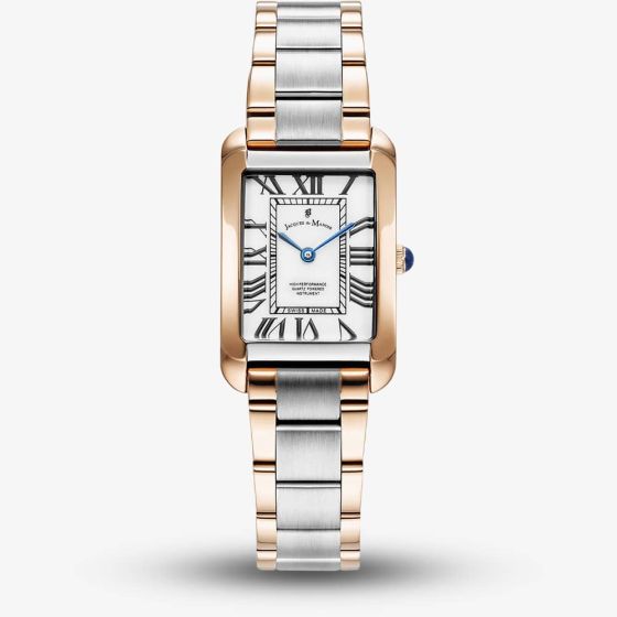 Jacques du Manoir Ladies Emily White Dial Two Tone Bracelet Watch JWL05804