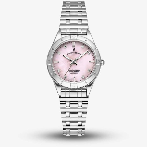 Jacques du Manoir Ladies Leonie Pink Mother Of Pearl Dial Bracelet Watch JWL05902