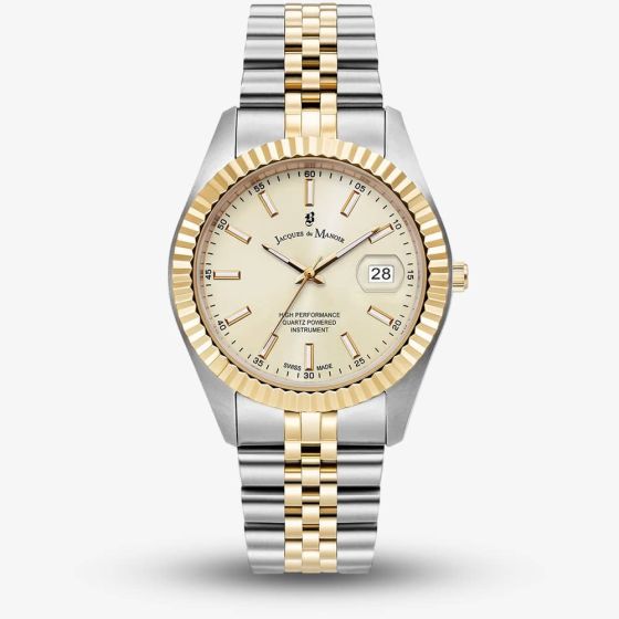 Jacques du Manoir Mens Inspiration Business Champagne Dial Two Tone Bracelet Watch JWN01704