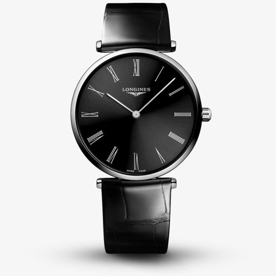 Longines La Grande Classique Black Leather Bracelet Watch L4.866.4.51.2