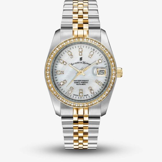 Jacques du Manoir Ladies Inspiration Elegance Silver Dial Two Tone Bracelet Watch NROP.07