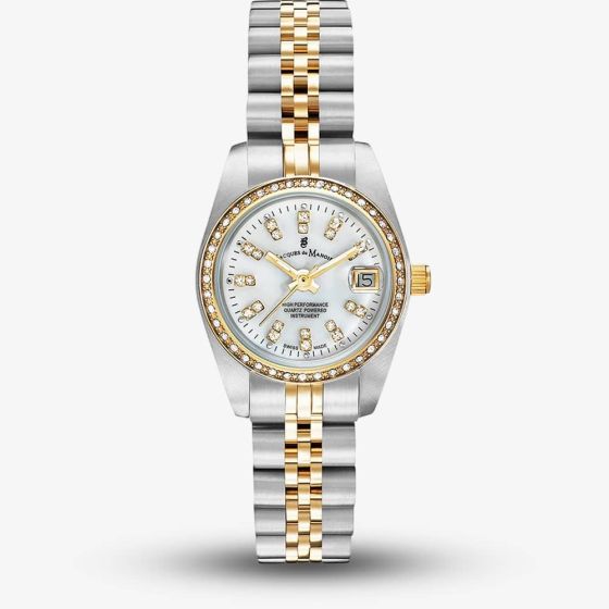 Jacques du Manoir Ladies Inspiration Elegance 26mm Silver Dial Two Tone Bracelet Watch NROP.08