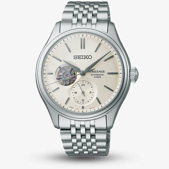 Seiko Mens Presage Shiro-Iro Open Heart Watch SPB469J1