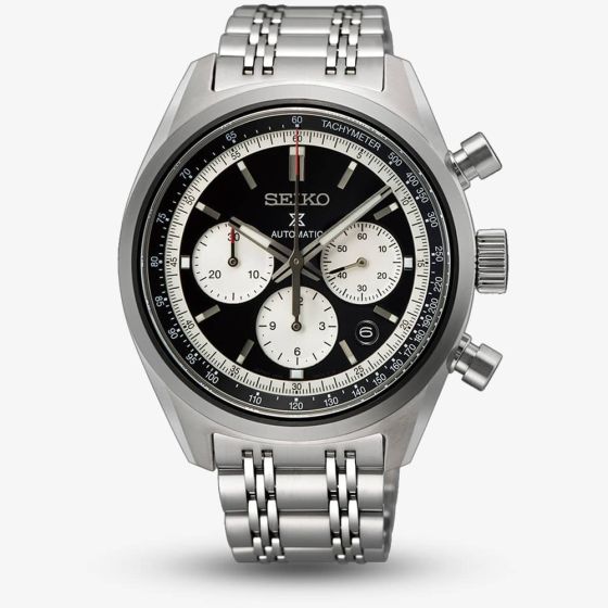Seiko Mens Prospex Speedtimer 1972 Chronograph Glossy Black Watch SRQ053J1