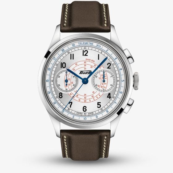 Tissot Mens Telemeter 1938 Brown Leather Strap Watch T142.462.16.032.00