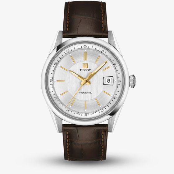 Tissot Mens Visodate Brown Leather Strap Watch T157.407.16.031.00