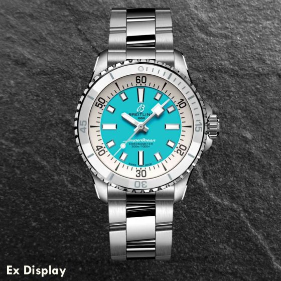 Ex-Display Breitling Ladies Superocean 36mm Blue Dial Watch A17377211C1A1