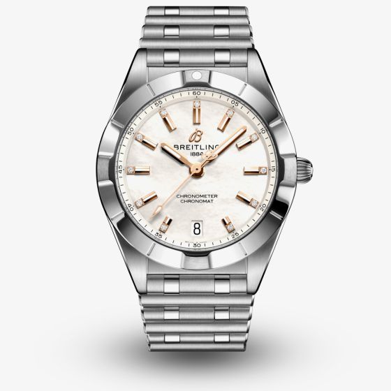 Breitling Ladies Chronomat Mother Of Pearl Dial Watch A77310101A4A1