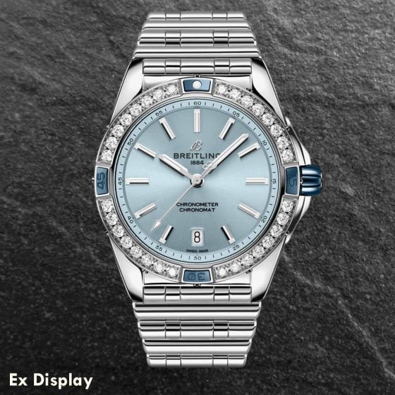 Ex-Display Breitling Super Chronomat Automatic 38 Light Blue Watch A17356531C1A1