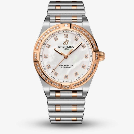 Breitling Chronomat 28 Rose Gold Mother Of Pearl Watch U72310531A1U1