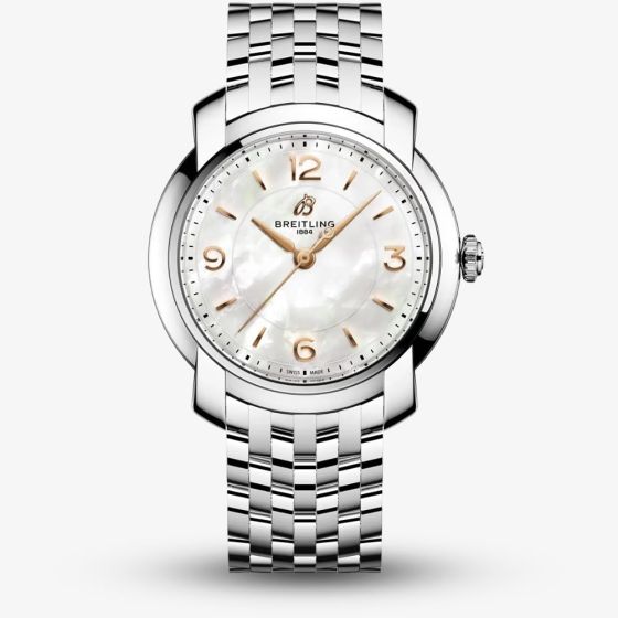 Breitling Ladies Premier 32 Mother Of Pearl Dial Bracelet Watch A77330121A2A1