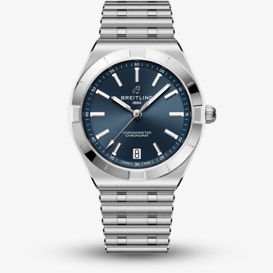 Breitling Ladies Chronomat Automatic 36 Blue Dial Stainless Steel Bracelet Watch A10320101C1A1