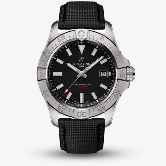 Breitling Avenger Automatic 42 Black Leather Strap Watch A17328101B1X1