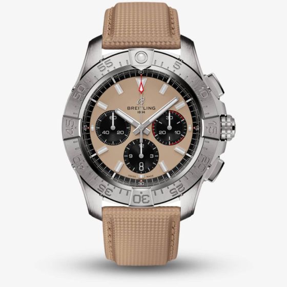 Breitling Avenger B01 Chronograph 44 Sand Leather Strap Watch AB0147101A1X1
