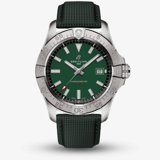 Breitling Avenger Automatic 42 Green Leather Strap Watch A17328101L1X1