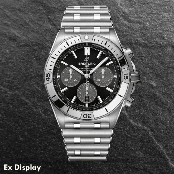 Ex-Display Breitling Chronomat B01 42 Black & Silver Automatic Watch AB01341B1B1A1