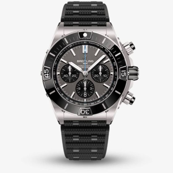 Breitling Super Chronomat B01 44 Black Rubber Strap Automatic Watch EB0136251M1S1