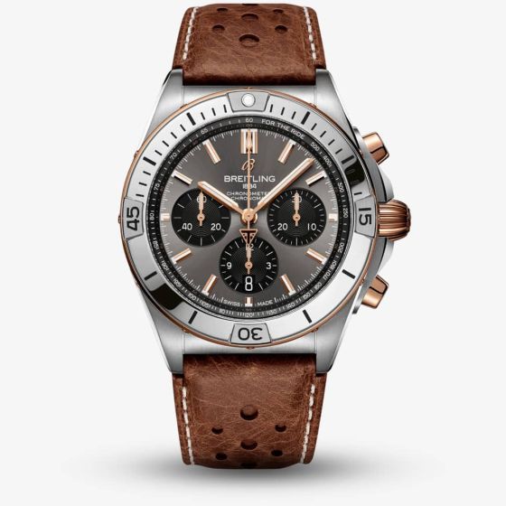 Breitling Chronomat B01 42 Triumph Brown Leather Strap Watch TB0134101M1X1
