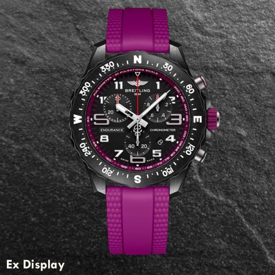 Ex-Display Breitling Endurance Pro 38mm Fuschia Pink Rubber Watch X83310F61B1S1