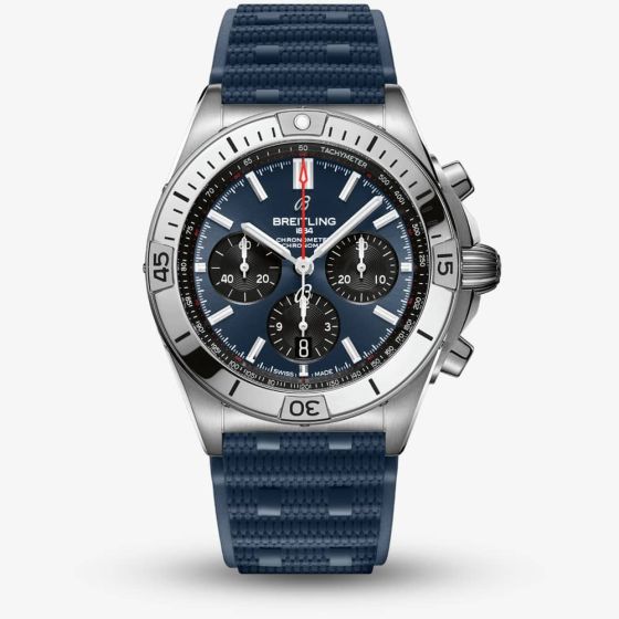 Breitling Chronomat B01 42 Blue Rubber Watch AB0134101C1S1
