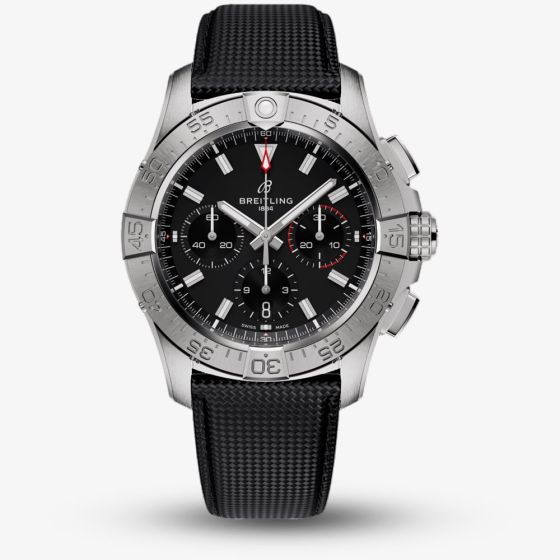 Breitling Avenger B01 Chronograph Black Dial Leather Watch AB0146101B1X1