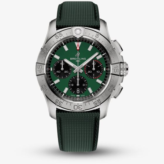 Breitling Avenger B01 Chronograph Green Dial Leather Watch AB0146101L1X1