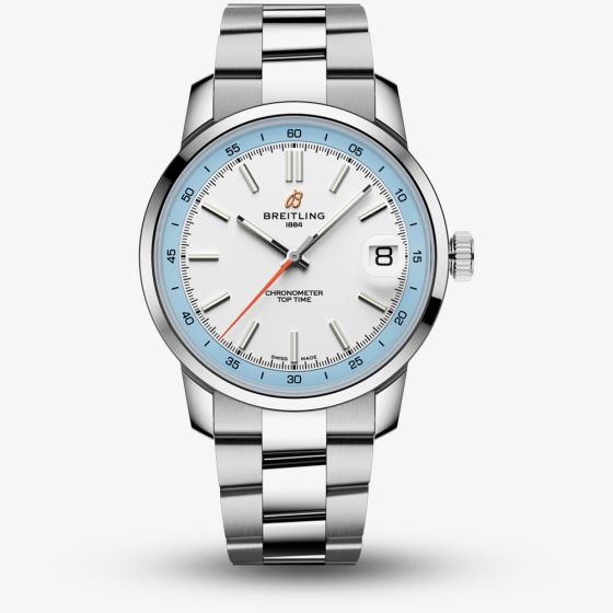 Breitling Mens Top Time B31 38mm Blue & White Dial Watch AB3113281A1A1