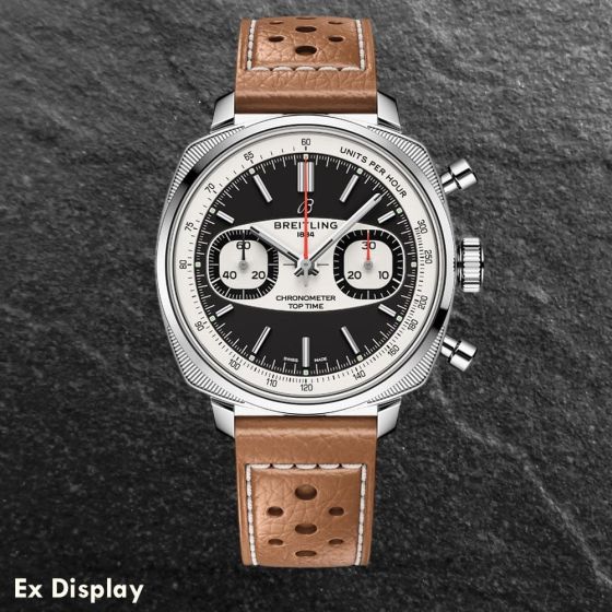 Ex-Display Breitling Mens Limited Edition Top Time 38 B01 Racing Beige Leather Strap Chronometer Watch AB01771A1B1X1