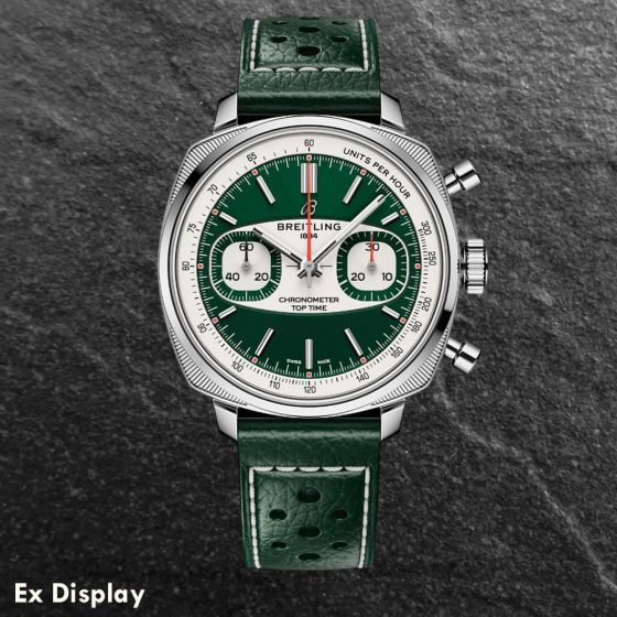 Ex-Display Breitling Mens Limited Edition Top Time 38 B01 Racing Green Leather Strap Chronometer Watch AB01771A1L1X1