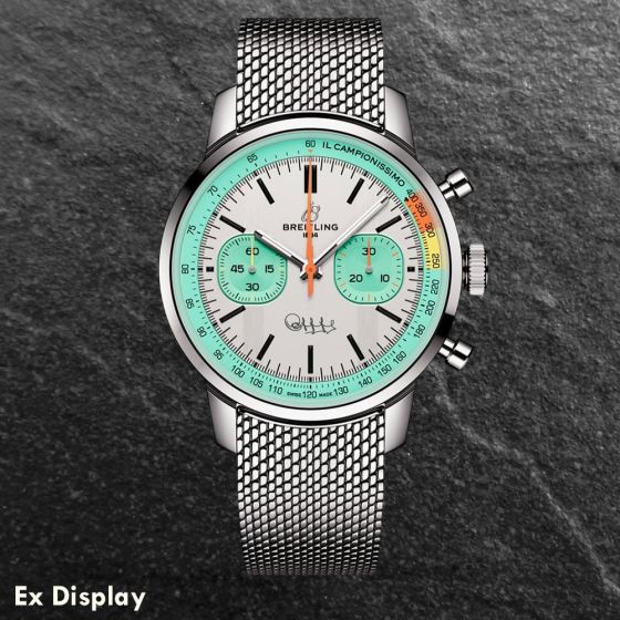 Ex-Display Breitling Limited Edition Mens Top Time B01 Coppi & Bartali Turquoise & White Dial Watch AB01768A1A1A1