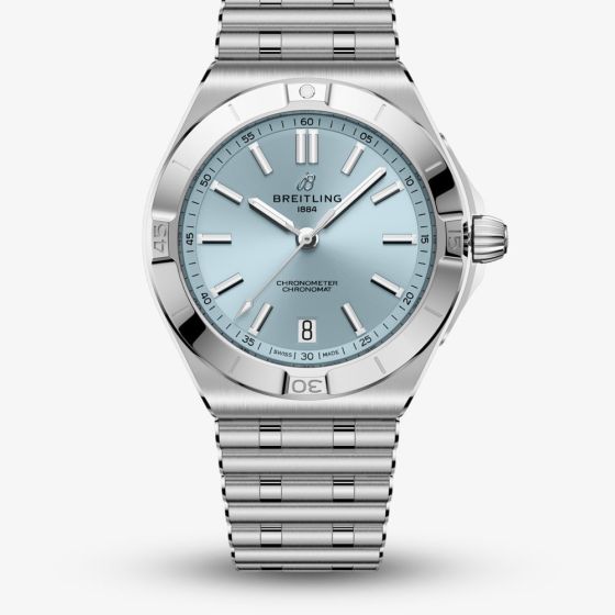 Breitling Mens Chronomat B31 40 Ice Blue Dial Stainless Steel Bracelet Watch PB3114101C1A1