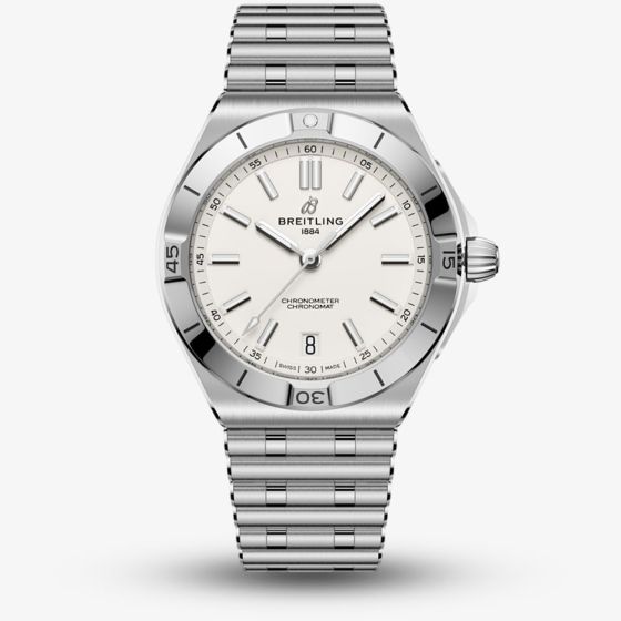 Breitling Mens Chronomat B31 40 White Dial Stainless Steel Bracelet Watch AB3114101A1A1