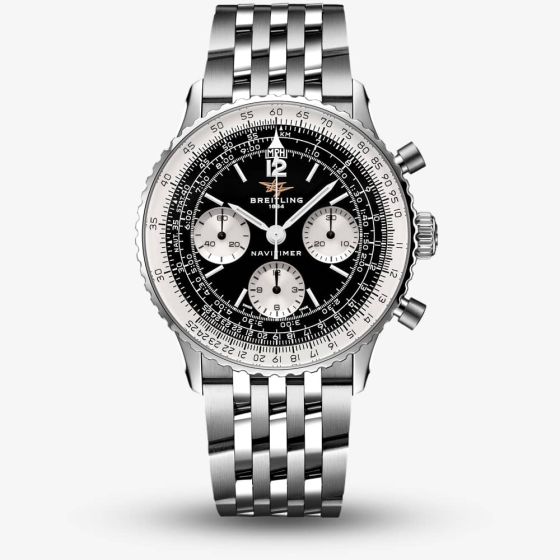 Breitling Mens Navitimer B09 Black Chronograph Dial Bracelet Watch AB0950211B1A1
