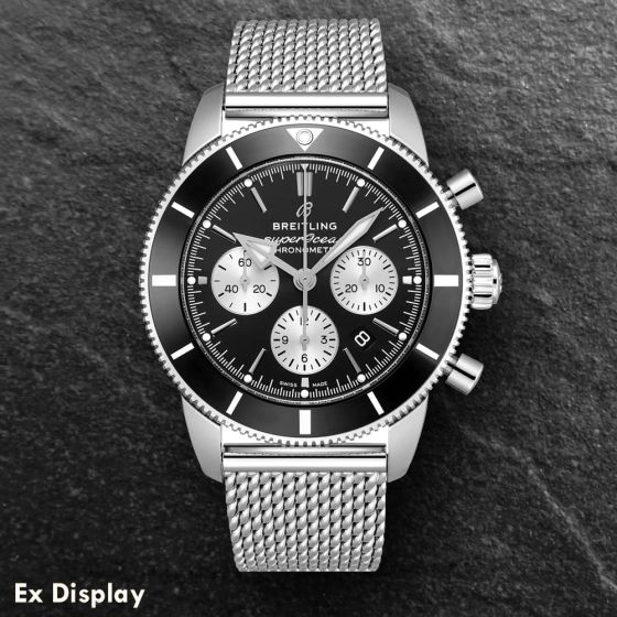Ex-Display Breitling Mens Superocean Heritage II B01 Chronograph Black Bracelet Watch AB0162121B1A1