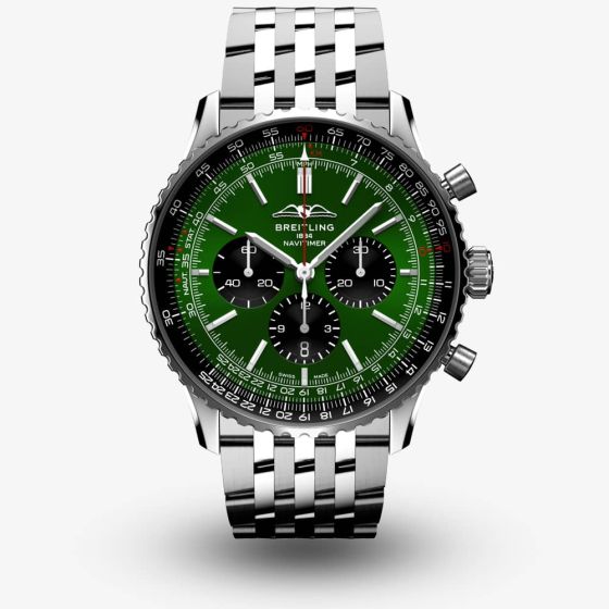 Breitling Mens Navitimer Green Dial Watch AB0137241L1A1