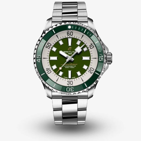 Breitling Mens Superocean 44 Automatic Green Dial Watch A17376A31L1A1